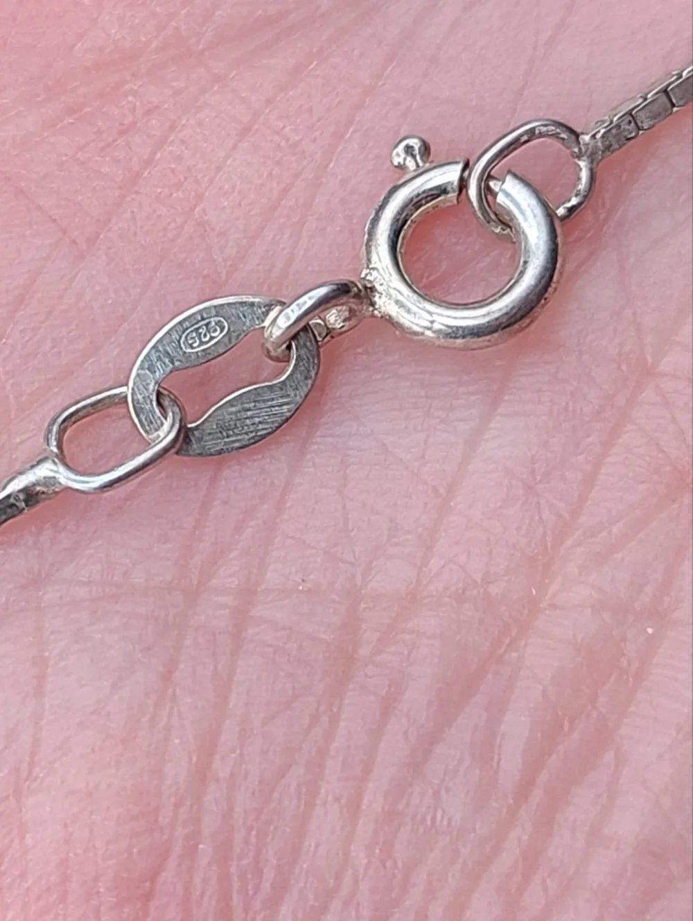 30" 925 Italy Silver Long Women’s Box Chain Necklace - Picture 3 of 5